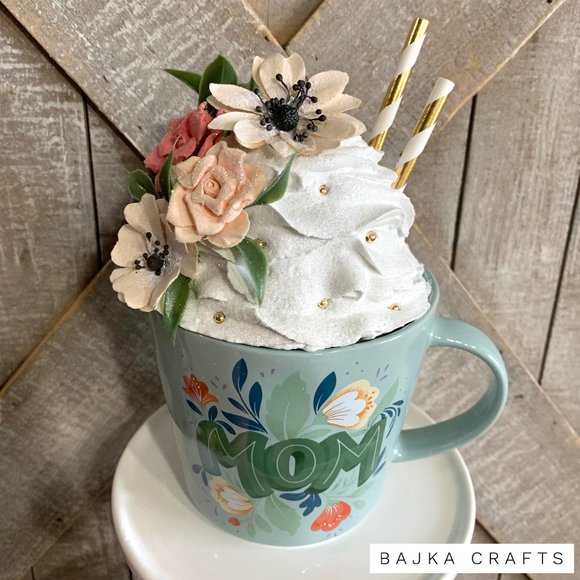 Handmade Mug Topper with Mom Mug. - Picture 1 of 3
